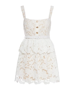 Self-Portrait Lace Tiered Mini Dress