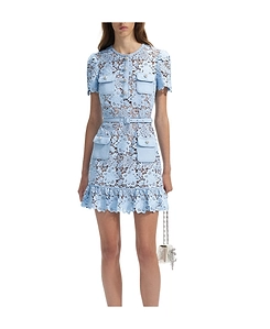 Self-Portrait Lace Peplum Mini Dress