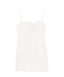Embroidered Spaghetti-Strap Mini Dress