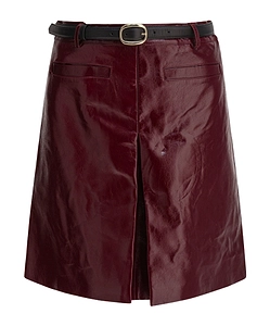 Self-Portrait Belted Leather Mini Skirt