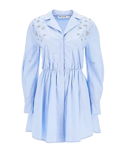 Self-Portrait Embellished Mini Shirt Dress