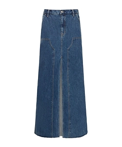 Worker Slit Denim Skirt