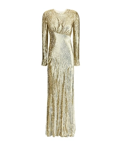 Self-Portrait Sequin Cut-Out Maxi Dress