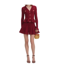 Self-Portrait Pointelle Knitted Mini Dress