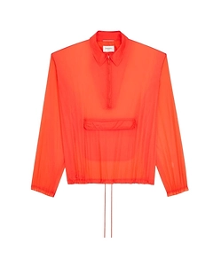 Saint Laurent Half-Zipped Drawstring Windbreaker