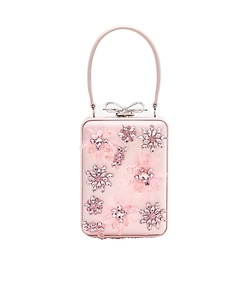 Self-Portrait Satin Floral Beaded Micro Bag
