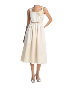 Self-Portrait Satin Flower Midi Dress