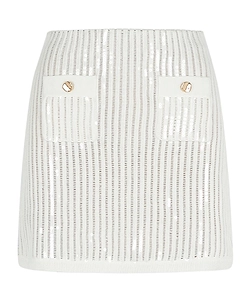 Self-Portrait Sequin Crochet Mini Skirt