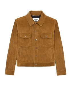 Saint Laurent Snap-Front Suede Jacket