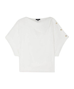 Issa Button Short-Sleeve Blouse