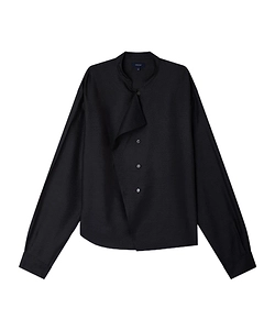 Long-Sleeved Stand-Up Collar Shirt