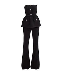 Self-Portrait Stretch Crepe Jumpsuit