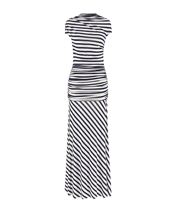 Self-Portrait Stripe Jersey Maxi Knitted Dress