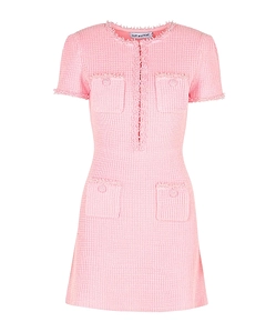 Self-Portrait Textured Knitted Mini Dress