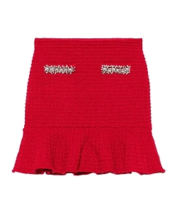 Self-Portrait Textured Knit Mini Skirt