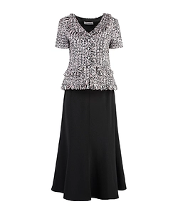 Self-Portrait V-Neck Flared Midi Dress