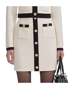 Sequin-Embellished Knitted Mini Skirt