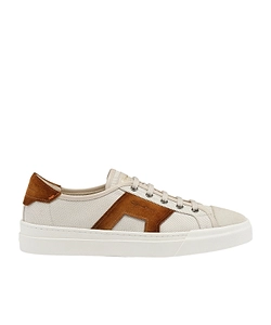 Suede-Panel Canvas Sneakers