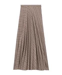 Saint Laurent Checked Pleated Maxi Skirt