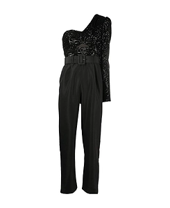 Sequined One-Shoulder Jumpsuit