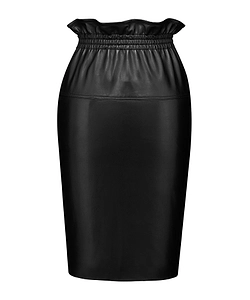 Ruffled-Waist Pencil Midi Skirt