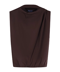 Soeur Idris Pleated Mock-Neck Top