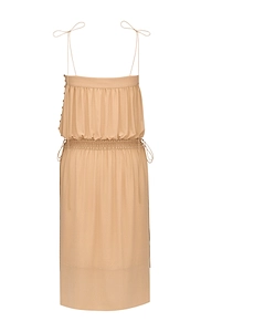 Saint Laurent Balloon Sleeveless Midi Dress