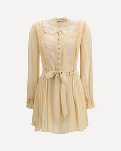 Self-Portrait Pleated Georgette Mini Dress