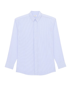 Saint Laurent Broad-Shoulder Striped Shirt