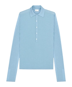 Saint Laurent Button Detailed Long-Sleeved Polo Jumper