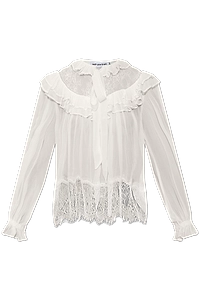 White Georgette Lace Blouse