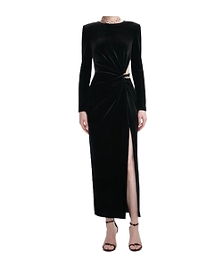 Self-Portrait Velvet Embellished Midi Dress