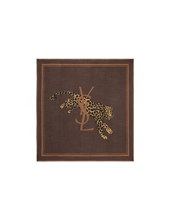 Saint Laurent Cassandre Leopard-Print Scarf