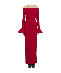 Solace London Anica Flared-Cuff Maxi Dress