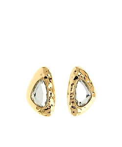 Self-Portrait Hammered Embellished Earrings