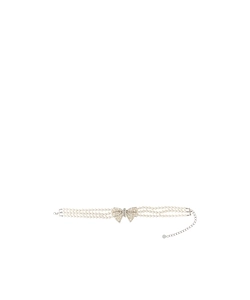 Self-Portrait Bow Embellished Necklace