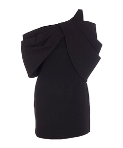 Solace London One-Shoulder Draped Mini Dress