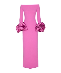 Solace London Ruffled Sleeve Long Dress