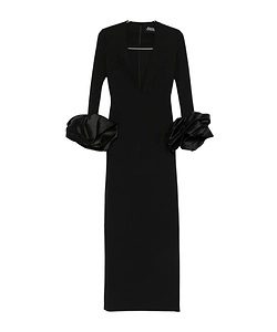 V-Neck Ruffled Dress
