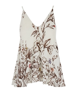 Semi Couture Flared Printed Spaghetti-Strap Top