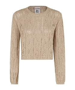 Semi Couture Open-Knit Cropped Knitted Sweater