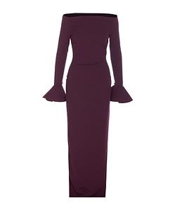 Solace London Anica Flounce-Sleeve Dress