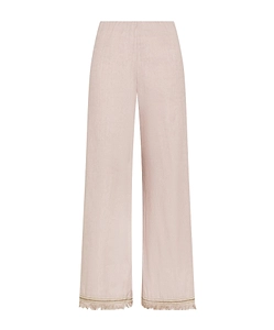 Fringed-Detail Linen Trousers