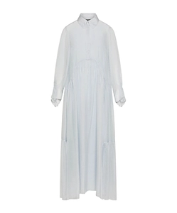Seventy Long-Sleeved Midi Sheer Shirt Dress