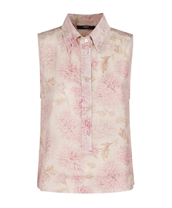 Seventy Sleeveless Floral Button-Up Top
