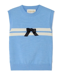 Bow Striped Intarsia Knit Vest