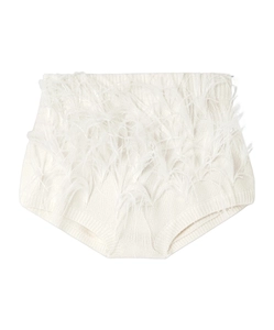 Feather-Trimmed Wool-Blend Shorts
