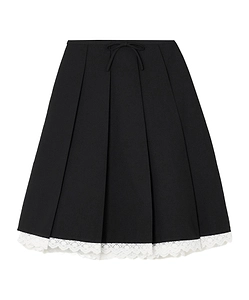 Lace-Trimmed Midi Skirt
