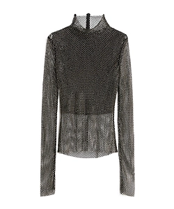 Sportmax Embellished High Neck Long-Sleeved Top