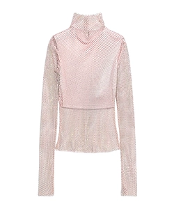 Sportmax Embellished High Neck Long-Sleeved Top